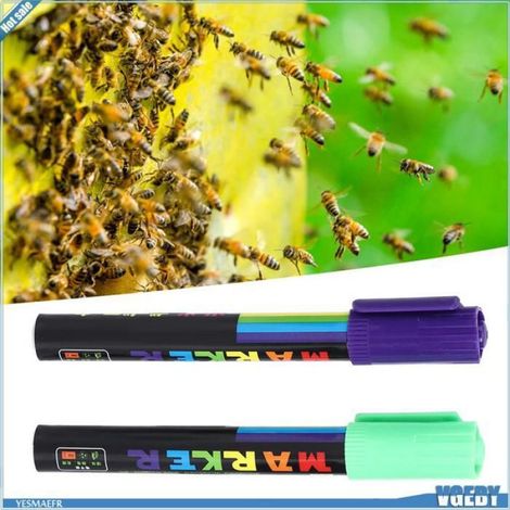 Ashata Stylo de marquage Queen Bee Stylo Marqueur pour Abeilles, 2 Pièces, Outil écologique Facile à Utiliser apiculture cupule) (1/5)