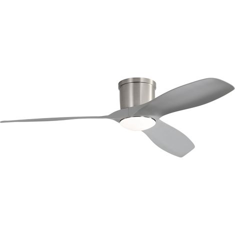 Ventilador de techo LED de 132 cm, motor de CC de 18 W, mando a distancia, 3 colores, ABS niquelado (1/5)