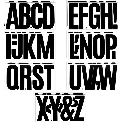 Lot de 14 feuilles d'autocollants en forme de grandes lettres de l'alphabet - 15 cm - En vinyle imperméable - Pour bricolage, extérieur, posters, boîtes aux lettres, fenêtre (1/5)