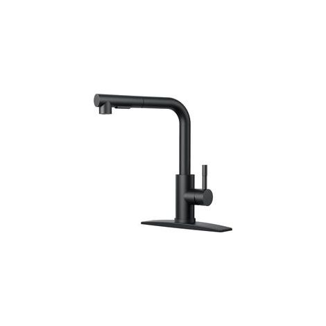 Robinet de cuisine noir avec douchette extensible, robinet classique monocommande en acier inoxydable pour évier de bar. (1/5)