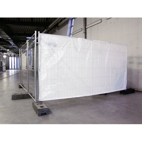 Bâche de protection pour clôture temporaire - h x l 2000 x 3500 mm - blanc