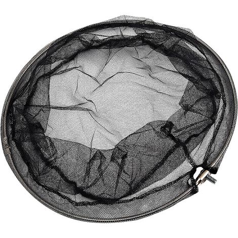 Tête d'épuisette noire pour la pêche avec cadre en acier inoxydable, 2 pièces en nylon (1/5)