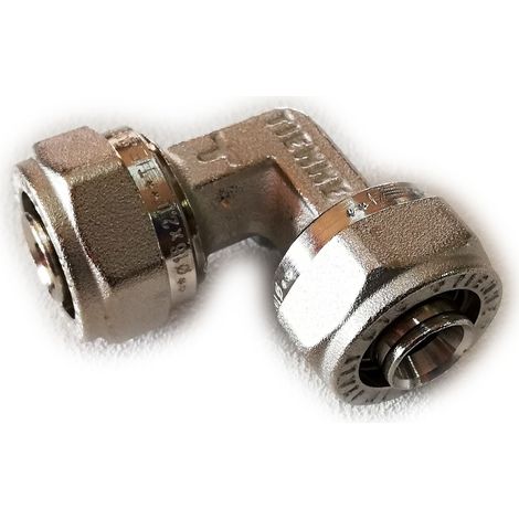 Raccordo 20x20mm curvo gomito doppio a stringere per tubo multistrato (1/2)