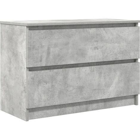 Meuble TV moderne avec grand espace de rangement salon 80 x 35 x 54 cm en bois d'ingénierie gris béton (1/5)