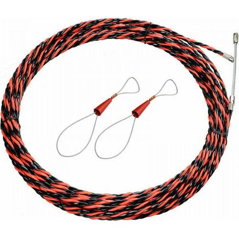 Tire-fil électrique 50m – Diamètre 6mm – Polyester 3 torsions – Tête de guidage à ressort pour espaces confinés (1/5)