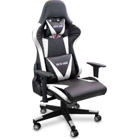 Patiomage Gaming Stuhl Chair Drehstuhl Gamming Sessel PC Computer Gamingstuhl Gamingsessel (Weiß)