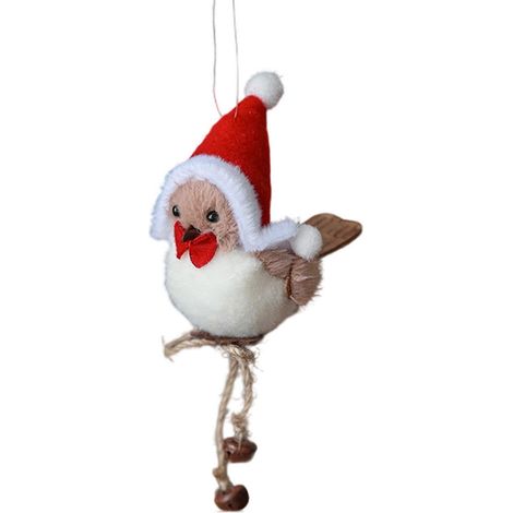 Weihnachtsbaumschmuck Vögel in roter Kleidung, weicher Schaumstoff, handgefertigter Hängeanhänger, mehrfarbig (1/5)