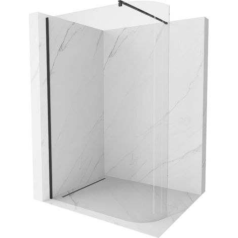 Mexen Kioto abgerundete Duschwand 140 x 200 cm, transparent 8 mm, Schwarz - 800-140-101-70-06
