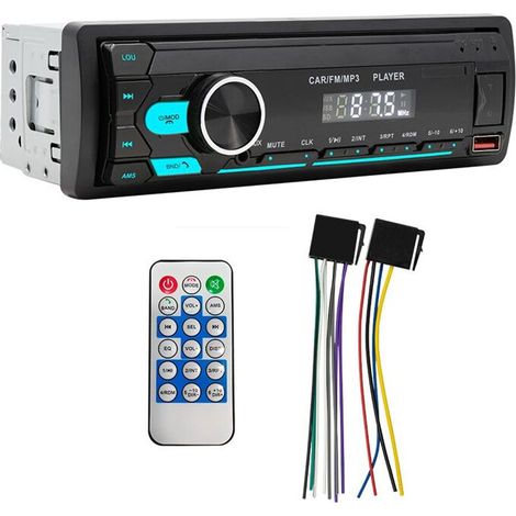 Autorradio de un solo DIN, llamadas manos libres, radio FM, reproductor USB/AUX/MP3, receptor de audio para automóvil. (1/2)