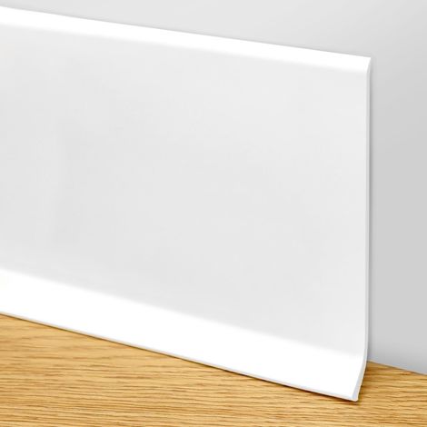 Plinthe autocollante 10 m - 10 cm x 12 mm - Plinthe souple en PVC très souple - style minimaliste - blanc (1/5)