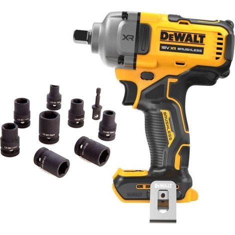 Dewalt 18v XR DCF892N Brushless 1/2 Torque Wrench Detent Pin + 9pc Socket Set (1/5)