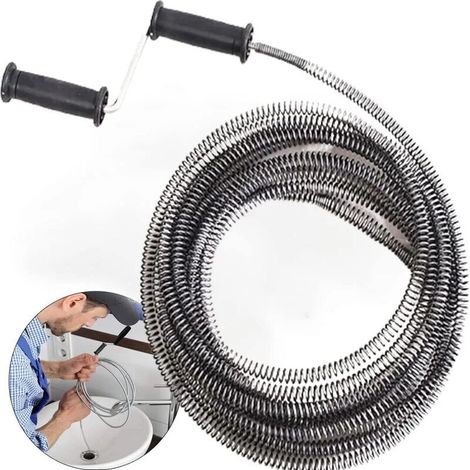 Débouchage de tuyau Débouchage de furet, débouchage de manivelle Poignée rotative de 3 m, débouchage d'évier pour les blocages tenaces. (1/5)
