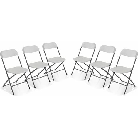 Set of 6 folding event chairs White 44x81x50 cm - Fiesta (1/5)