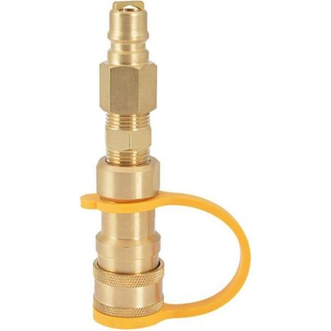Raccord Rapide 3/8 Pouce Gaz Naturel Adaptateur Laiton Propane Déconnexion Tuyau GPL (1/4)