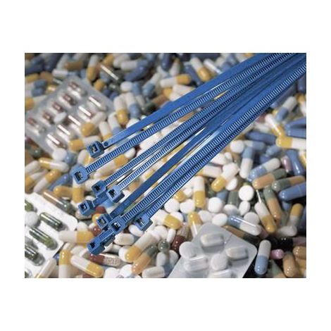 HellermannTyton 111-00831 MCT50L-PA66MP-BU-C1 Serre-câble 390 mm 4.60 mm bleu détectable 1 pc(s) (1/3)