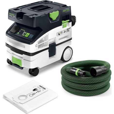 Festool – Aspirateur professionnel compact CTL MINI – Puissance d'aspiration 1200W – Technologie Bluetooth – Pour chantiers humides et espaces confinés