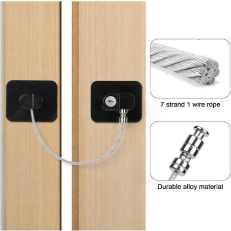 Securité Fenetre - 4 Pièces - Cadenas Noir - Forte Adhésif - Sans Perçage (1/4)