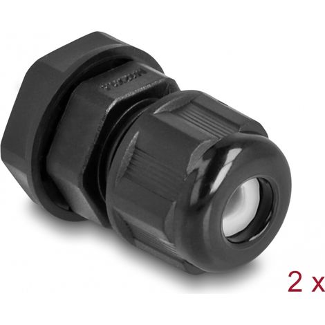 Delock EX Prensaestopas M12 negro 2 piezas