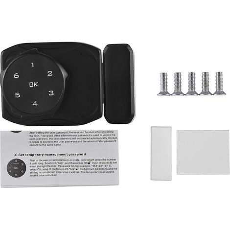 Serrures électroniques sans clé à induction pour armoires, compatibles verre et bois de 3-12mm d'épaisseur, tiroirs et buffets, pack universel intelligent. (1/5)