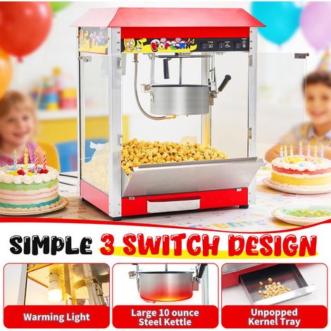 WUMAGIN - Machine à Pop-corn ÉLEC - 1300W - 66x44x30cm - Il peut produire 60 tasses de pop-corn à la fois - Idéal pour les familles, cinéma - Rouge
