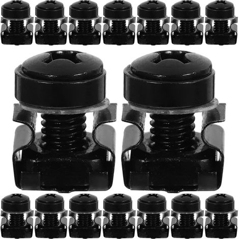 50 écrous cage M6 pour rack serveur en acier au carbone noir, robustes (1/5)
