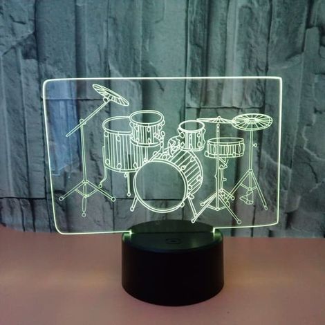 Lampe de table tactile 3D en forme de batterie, veilleuse à illusion d'optique, 7 couleurs changeantes, décoration intérieure, cadeau de Noël ou d'anniversaire (1/5)