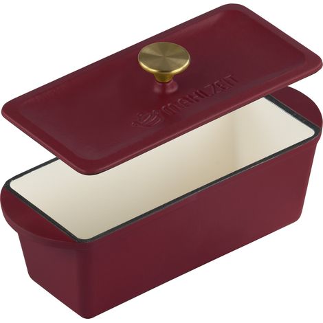 Mahlzeit Cocotte en fonte avec couvercle émaillée, 3 litres, Dark Cherry, faitout, cocotte à rôtir