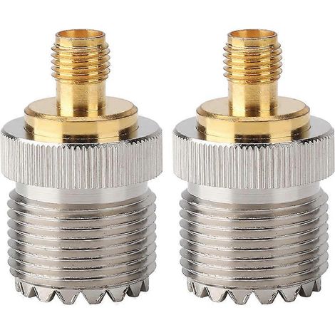 Adaptateur coaxial RF 2 UHF femelle S0239 vers SMA type F (1/5)