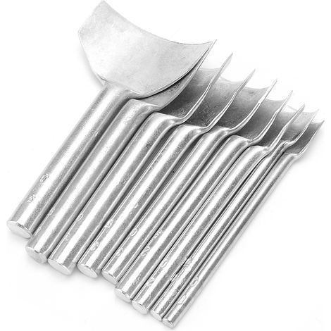 Lot de 9 Emporte-pièces Demi-rond Acier Portatif pour Cuir, Fin de Bracelet, Portefeuille, Découpe Semi-circulaire (1/5)
