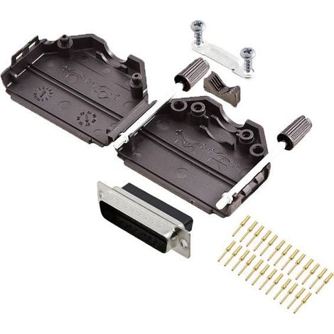 Kit embase SUB-D mâle mâle 25 pôles encitech DPPK25-BK-DBCP-K 6355-0078-03 180 ° à sertir 1 pc(s)