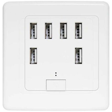 BUNTHAUS prise murale universelle USB, 6 ports intégrés, panneau de charge 220V 4A, charge rapide