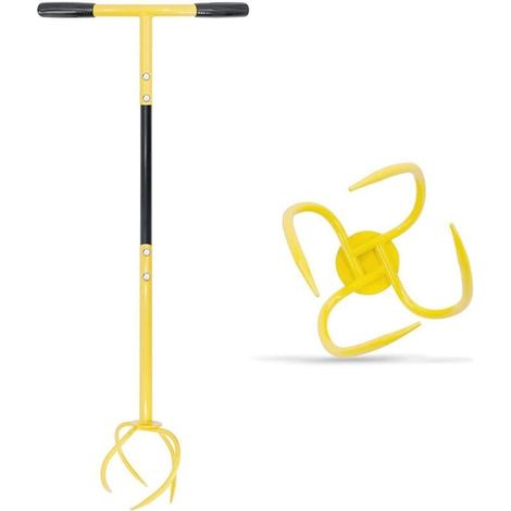Cultivateur de griffe de jardin et poignée avec manche - Griffe de sol manuelle - Griffe de désherbage et griffe de terre Twist Tiller (1/5)