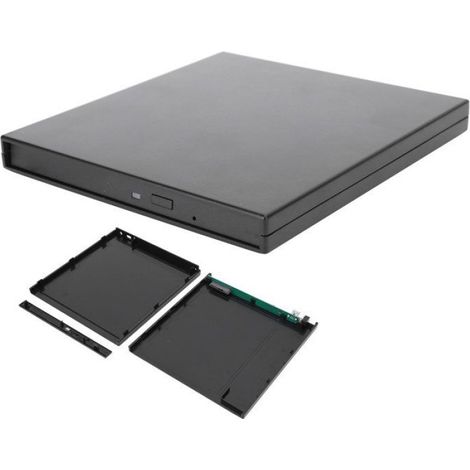 Boîtier Lecteur Optique Externe - Interface Micro-USB - Compatible Disque 9,5 mm - Pour Ordinateur Portable - 1 Pièce (1/5)