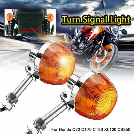 Clignotants Moto 8mm x2 CHOYCLIT Compatible Honda C70 CT70 CT90 XL100 CB350 CM400 Feux Indicateurs Universels (1/4)
