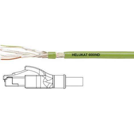Câble de liaison réseau informatique, Ethernet industriel [1x RJ45 mâle - 1x RJ45 mâle] HELU vert 10