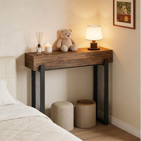 Flur-Konsole 105 x 30 x 80 cm mit verborgenem Stauraum, MDF und Metall HAVRYA (1/5)