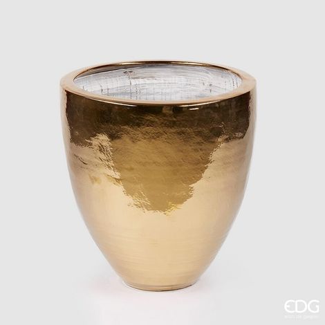 EDG Enzo De Gasperi Vaso Fenice Svasato H 60 Cm D 57 Cm Placcato Oro Waterproof (1/4)