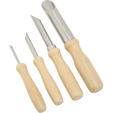 Ensemble d'outils de poterie, ensemble de 4 pièces, emporte-pièce rond, outils de perçage en acier inoxydable, argile, pierre et plastique pour la fabrication de théières. (1/5)