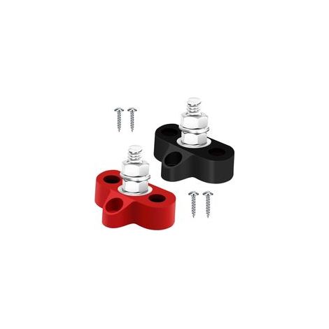 2 Pièces Bornier de Distribution D'alimentation de Batterie M6 Bornier de Batterie à Borne 12V 48V pour Voiture Camion Bateau Noir et Rouge (1/5)
