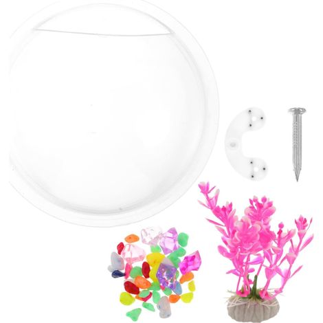 1 Aquarium Mural, Acrylique Transparent, 17 Cm Diamètre, Pour Poissons Rouges Et Plantes, Décoration Intérieur