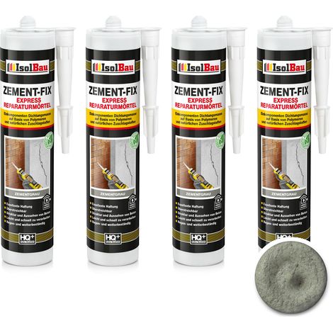 Mortier de réparation et d'étanchéité gris ciment IsolBau Zement-Fix, 4 x 300 ml (1/5)
