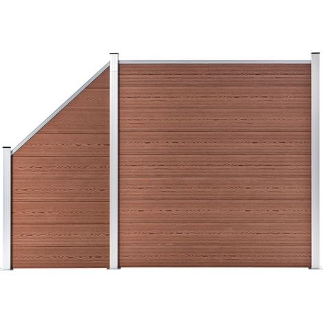 vidaXL Pannelli Recinzione 1 Quadrato 1 Inclinato 273x186 cm Marrone