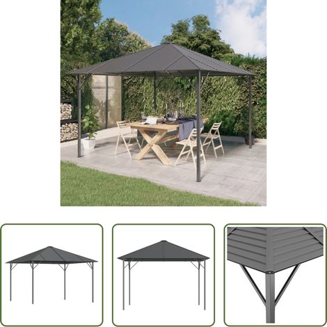 Abri extérieur - Belvédère avec toit 3x3 m Anthracite (1/5)