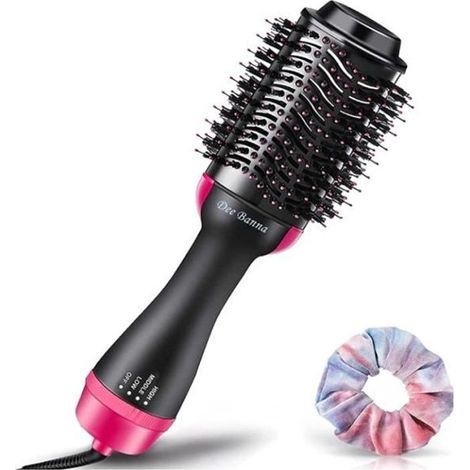 Brosse Lissante Chauffante Ionique, sèche-cheveux en une étape 3 en 1 pour salon Ion négatif Lisseur à cheveux et peigne -Envoyer le (1/4)