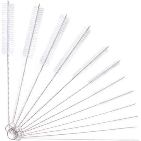 12pcs Tube Brosse de Nettoyage, Brosse de Nettoyage Tube pour Bouteille en Verre Bébé Biberon Bouilloire Clavier, Tuyau Brosses de Nettoyage (1/4)