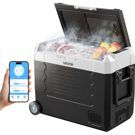 Réfrigérateur Portable à Compression 45 L, Glacière Électrique DC 12/24 V et AC 100-240 V, pour Camping Pêche Caravane, Mini Frigo Voiture à Double Zone, -20 à 20 °C, Contrôle via Application (1/5)