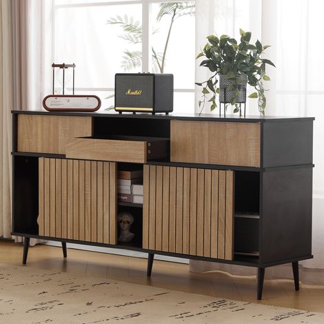 mobile contenitore 160x40x80 ante scorrevoli nero OKMYHOME (1/5)