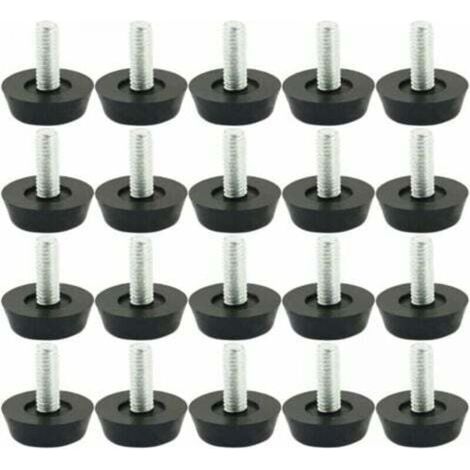 20pcs Pieds M6 x 20mm de Nivellement Meuble Réglable Pied Réglable Patinn Meuble Jambe Pied de Table Chaise Base Protection Plancher Vis Glisse (1/4)