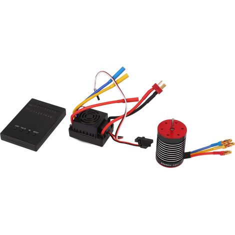 Kit combiné moteur brushless F540 3300kv, variateur électronique de vitesse (ESC) étanche 60A et carte de programmation pour voiture RC 1/10 (1/5)