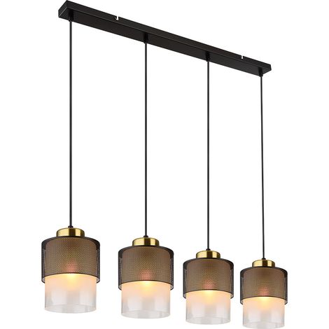 Globo - lampada a sospensione - Olga - nero - vetro - grande